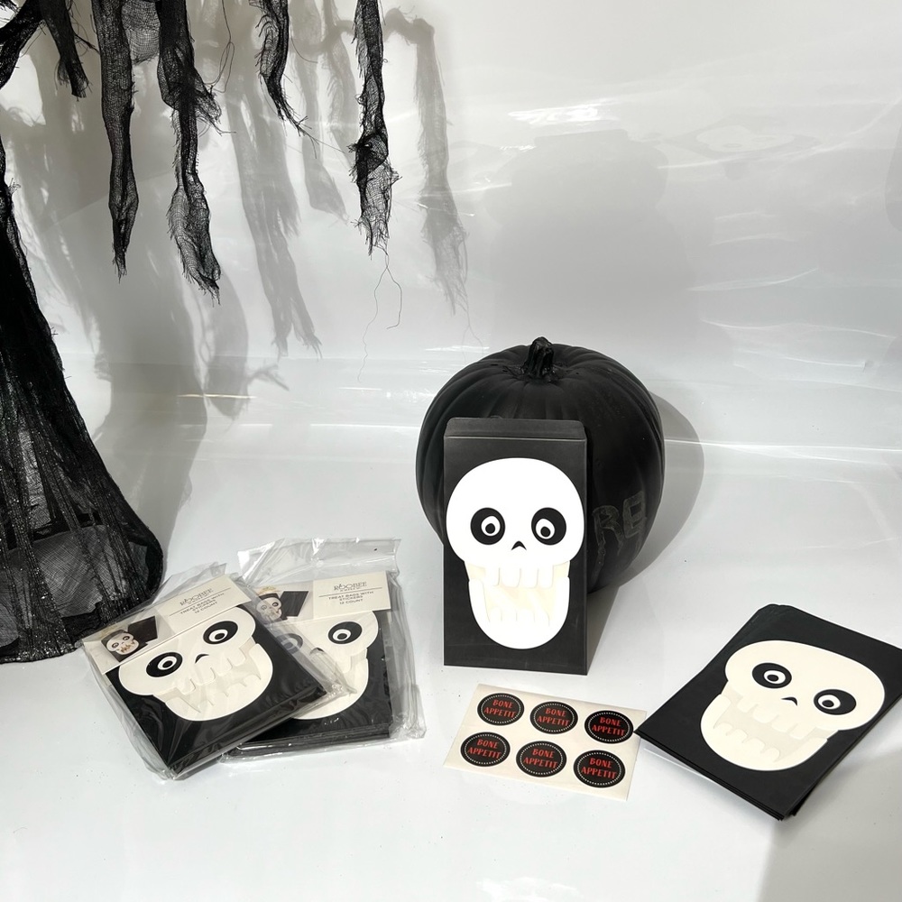 Roobee Skeleton Trick or Treat Bags with Stickers Set of 12
